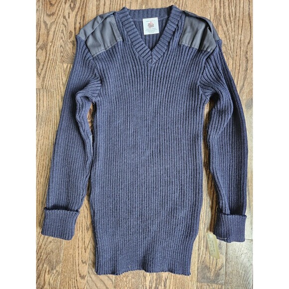 NWT The Marine Shop USMC Blue Wool Knit Sweater Wooly-P Long Sleeve Size 48 - Picture 1 of 14